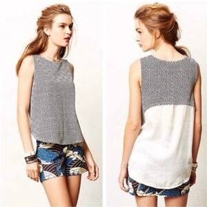 Anthropologie Deletta Sania Geometric Print Blouse Size S